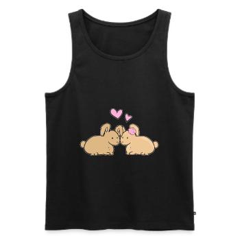 hase liebe pärchen tiere Valentinstag - Männer Premium Bio Tank Top - Schwarz - Vorne - Michal (187cm)