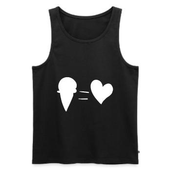 heart symbol eat ice cream summer - Men's Premium Organic Tank Top - black - Front - Michal (187cm)