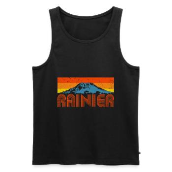 Mont Rainier Nationla Park Montagnes de Washington - Débardeur bio Premium Homme - noir - Devant - Michal (187cm)