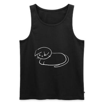 traurige Katze Tier Symboltraurige Katze Tier Symb - Männer Premium Bio Tank Top - Schwarz - Vorne - Michal (187cm)