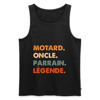Motard oncle, Cadeau tendre pour tonton - Débardeur bio Premium Homme - noir - Devant - Michal (187cm)