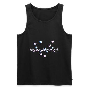 Branch Line Natural Leaves Hearts - Débardeur bio Premium Homme - noir - Devant - Michal (187cm)