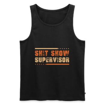 Shit Show Supervisor - Men's Premium Organic Tank Top - black - Front - AI Model Male 178 light (178cm)