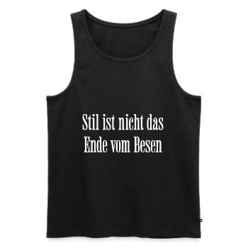 Style is not the end of the broom - Men's Premium Organic Tank Top - black - Front - Michal (187cm)