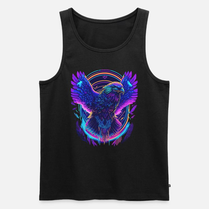 Flying Eagle Synthwave - Men's Premium Organic Tank Top - black