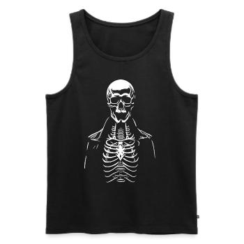 Zombie crâne squelette - Débardeur bio Premium Homme - noir - Devant - Michal (187cm)