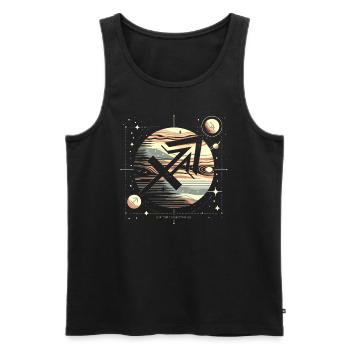 Jupiter & Sagittarius - Vintage astrology Art - Men's Premium Organic Tank Top - black - Front - Michal (187cm)