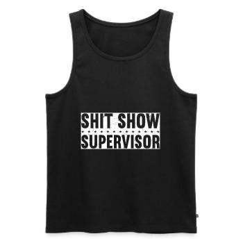 Shit Show Supervisor - Men's Premium Organic Tank Top - black - Front - AI Model Male 178 light (178cm)