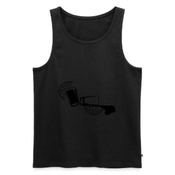 Tequila glas alkohol - Männer Premium Bio Tank Top - Schwarz - Vorne - Michal (187cm)
