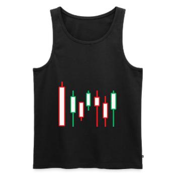 Bourse monnaie Wall Street Trader Forex - Débardeur bio Premium Homme - noir - Devant - Michal (187cm)