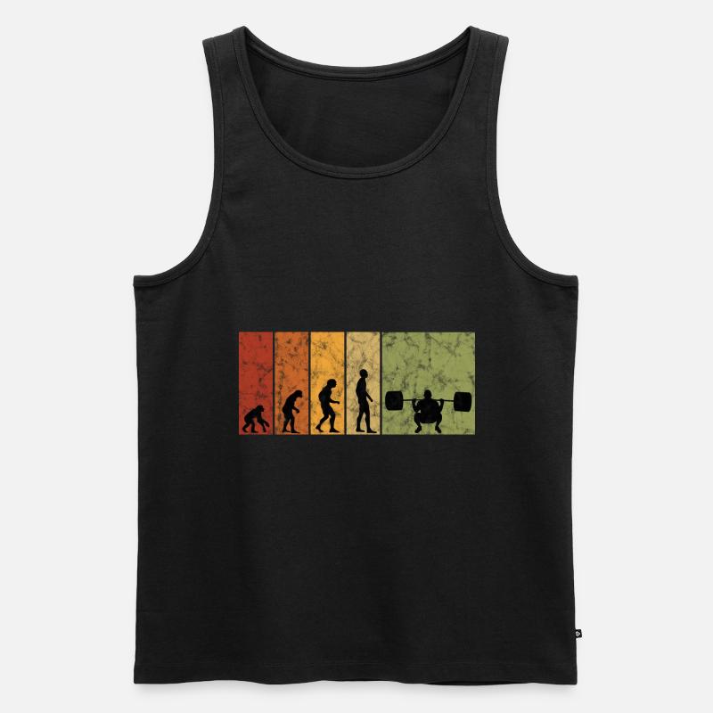 Bodybuilding Bodybuilder GYM Evolution Retro - Männer Premium Bio Tank Top - Schwarz