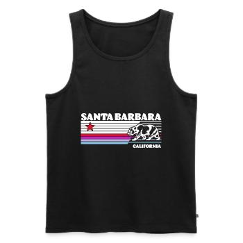 Santa Barbara California Sonnenuntergang Retro - Männer Premium Bio Tank Top - Schwarz - Vorne - AI Model Male 178 light (178cm)