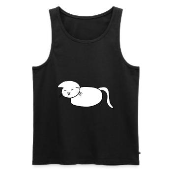 traurige katze symbol tier unglücklich - Männer Premium Bio Tank Top - Schwarz - Vorne - Michal (187cm)