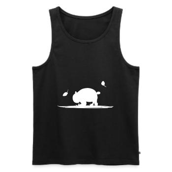 Animal Love Cartoon Panda Ecosystem Nature Grass - Men's Premium Organic Tank Top - black - Front - AI Model Male 178 light (178cm)