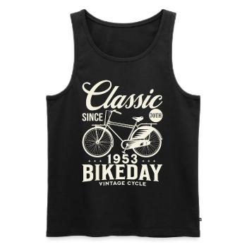 Fan De Vélo 1953 70 Ans Anniversaire Cycliste - Débardeur bio Premium Homme - noir - Devant - Michal (187cm)