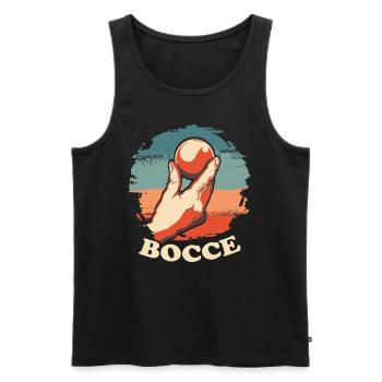 Bocce Legend Citation Bocce Ball avec Jack Bocci - Débardeur bio Premium Homme - noir - Devant - AI Model Male 178 light (178cm)