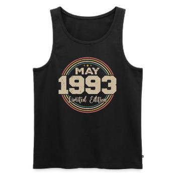Mai 1993 Vintage Nées En Mai 1993 Anniversaire - Débardeur bio Premium Homme - noir - Devant - Michal (187cm)