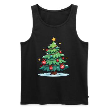 Funny Christmas Tree Xmas Holiday Dark Humor - Männer Premium Bio Tank Top - Schwarz - Vorne - Michal (187cm)