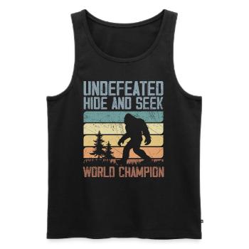 Undefeated Hide And Seek World Champion | Bigfoot - Débardeur bio Premium Homme - noir - Devant - Michal (187cm)