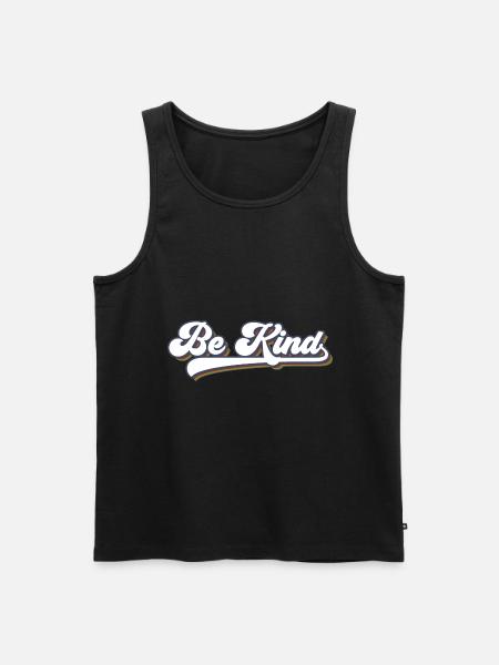 Be Kind LGBT Rainbow - Men's Premium Organic Tank Top - black