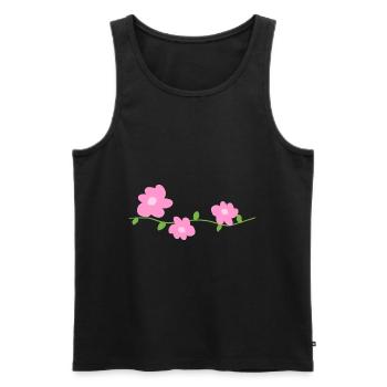 pinke blumen pflanzen symbol natur - Männer Premium Bio Tank Top - Schwarz - Vorne - AI Model Male 178 light (178cm)