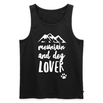 Cadeau d'amant de montagnes et de chiens - Débardeur bio Premium Homme - noir - Devant - Michal (187cm)