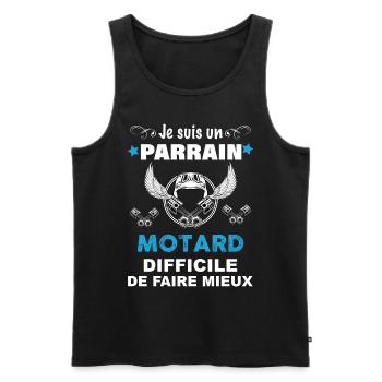 Parrain Motard Parfait - Débardeur bio Premium Homme - noir - Devant - Michal (187cm)