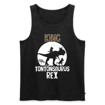 Tontonsaurus Humour Tonton Idée Cadeau Homme - Débardeur bio Premium Homme - noir - Devant - Michal (187cm)