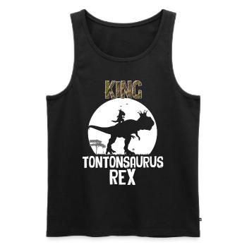 King Tontonsaurus Rex Cadeau Tonton Dinosaure - Débardeur bio Premium Homme - noir - Devant - Michal (187cm)