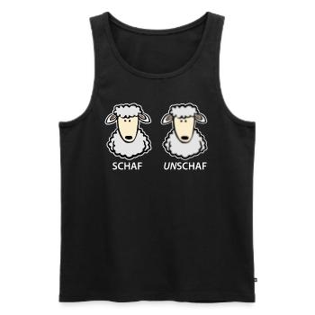 Schaf Unschaf - Männer Premium Bio Tank Top - Schwarz - Vorne - AI Model Male 178 light (178cm)