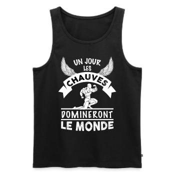 Chauves Cadeau Humour Homme Papa Tonton - Débardeur bio Premium Homme - noir - Devant - Michal (187cm)