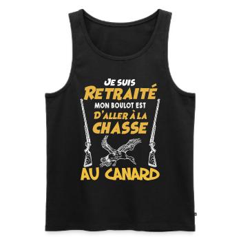 Retraité Et Chasseur De Canard Humour Chasse - Débardeur bio Premium Homme - noir - Devant - AI Model Male 178 light (178cm)