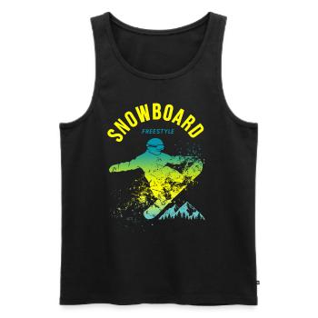 Freestyle Snowboard Sport Mountain Alps - Men's Premium Organic Tank Top - black - Front - Michal (187cm)