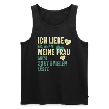 Skat Player Skat Game Skat Play Saying Gift - Men's Premium Organic Tank Top - black - Front - Michal (187cm)