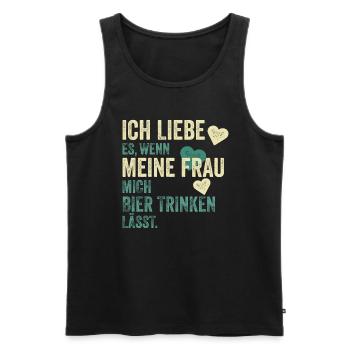 Beer Drinker Beer Drinking Saying Gift - Men's Premium Organic Tank Top - black - Front - Michal (187cm)
