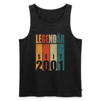 Légendaire depuis 2001 Vintage anniversaire 23 cadeau - Débardeur bio Premium Homme - noir - Devant - Michal (187cm)