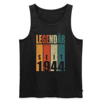 Legendary Since 1944 Vintage Birthday 80's Gift - Men's Premium Organic Tank Top - black - Front - Michal (187cm)