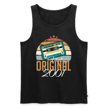 Jahrgang 2001 geboren Original 2001 Geburtstag - Männer Premium Bio Tank Top - Schwarz - Vorne - Michal (187cm)