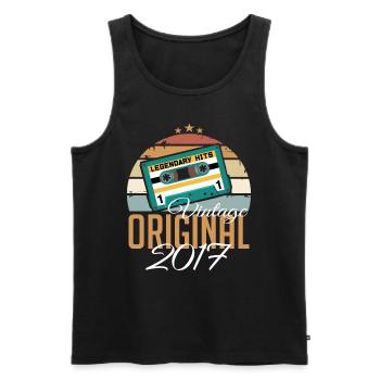 Vintage 2017 Born Original 2017 Birthday - Men's Premium Organic Tank Top - black - Front - AI Model Male 178 light (178cm)