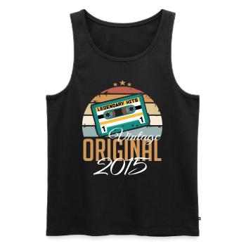 Vintage 2015 Born Original 2015 Birthday - Men's Premium Organic Tank Top - black - Front - Michal (187cm)