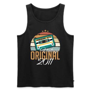 Vintage 2011 Born Original 2011 Birthday - Men's Premium Organic Tank Top - black - Front - Michal (187cm)