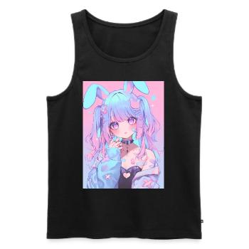 Hase Bunny Girl Anime Manga Pastel Goth Geschenk - Männer Premium Bio Tank Top - Schwarz - Vorne - Michal (187cm)