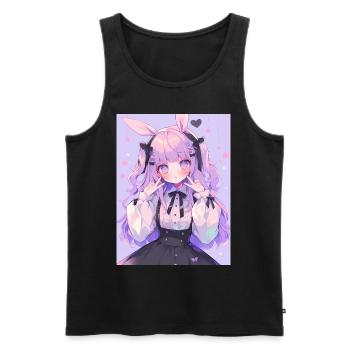 Hase Bunny Girl Anime Manga Pastel Goth Geschenk - Männer Premium Bio Tank Top - Schwarz - Vorne - Michal (187cm)