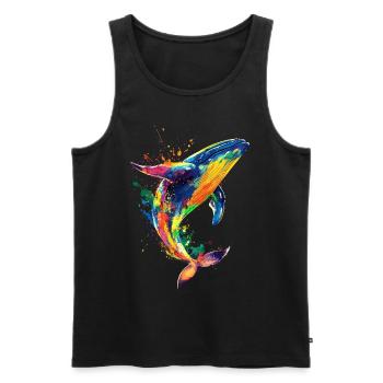 Whale Pop Art Colorful - Men's Premium Organic Tank Top - black - Front - AI Model Male 178 light (178cm)