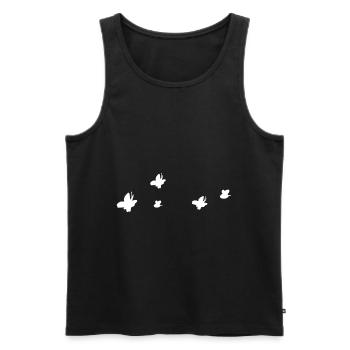 symboles forme nature papillon abeilles animaux - Débardeur bio Premium Homme - noir - Devant - Michal (187cm)