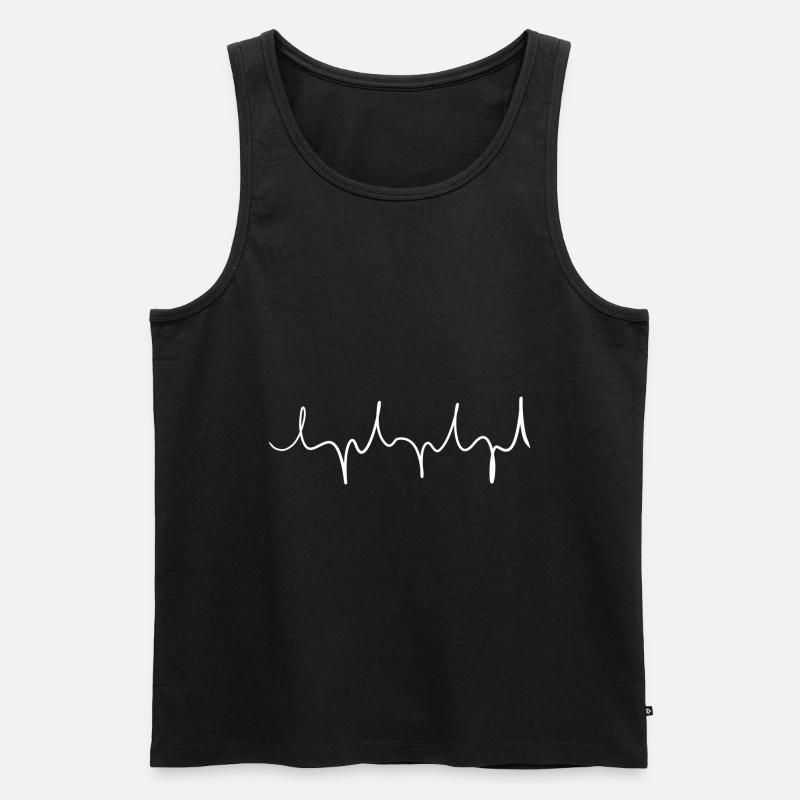 linie spitz wellig strich - Männer Premium Bio Tank Top - Schwarz