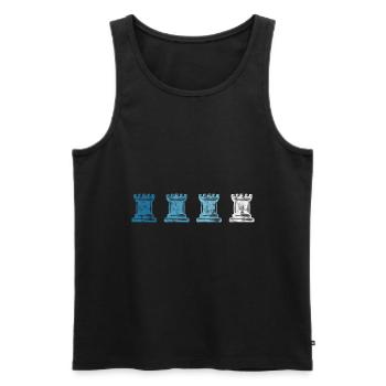 Retro Schach Schachspieler Schachmatt Schachfigur - Männer Premium Bio Tank Top - Schwarz - Vorne - Michal (187cm)