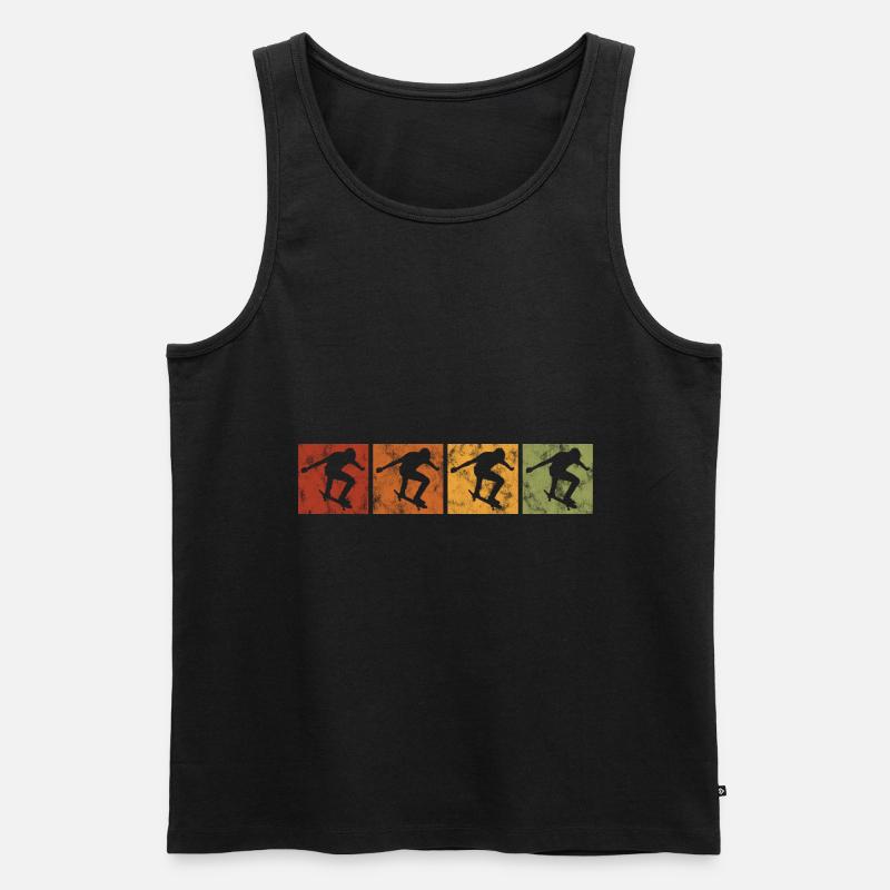 Skateboarder Skateboard Evolution Skate Skateing - Männer Premium Bio Tank Top - Schwarz