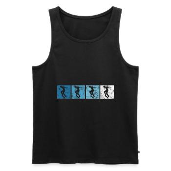 Skateur Skateboard Skateur Skater Skate - Débardeur bio Premium Homme - noir - Devant - AI Model Male 178 light (178cm)
