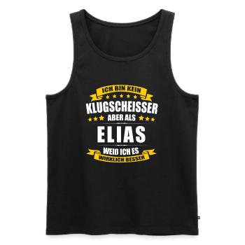 Name Elias Vorname Klugscheisser Namenstag - Männer Premium Bio Tank Top - Schwarz - Vorne - Michal (187cm)